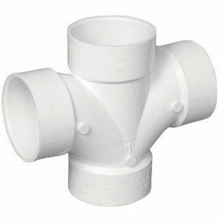 PINPOINT Charlotte Pipe & Foundry PVC004280600HA PVC-DWV Double Sanitary Tee 1.5 in. Hub PI155257